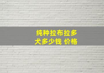 纯种拉布拉多犬多少钱 价格